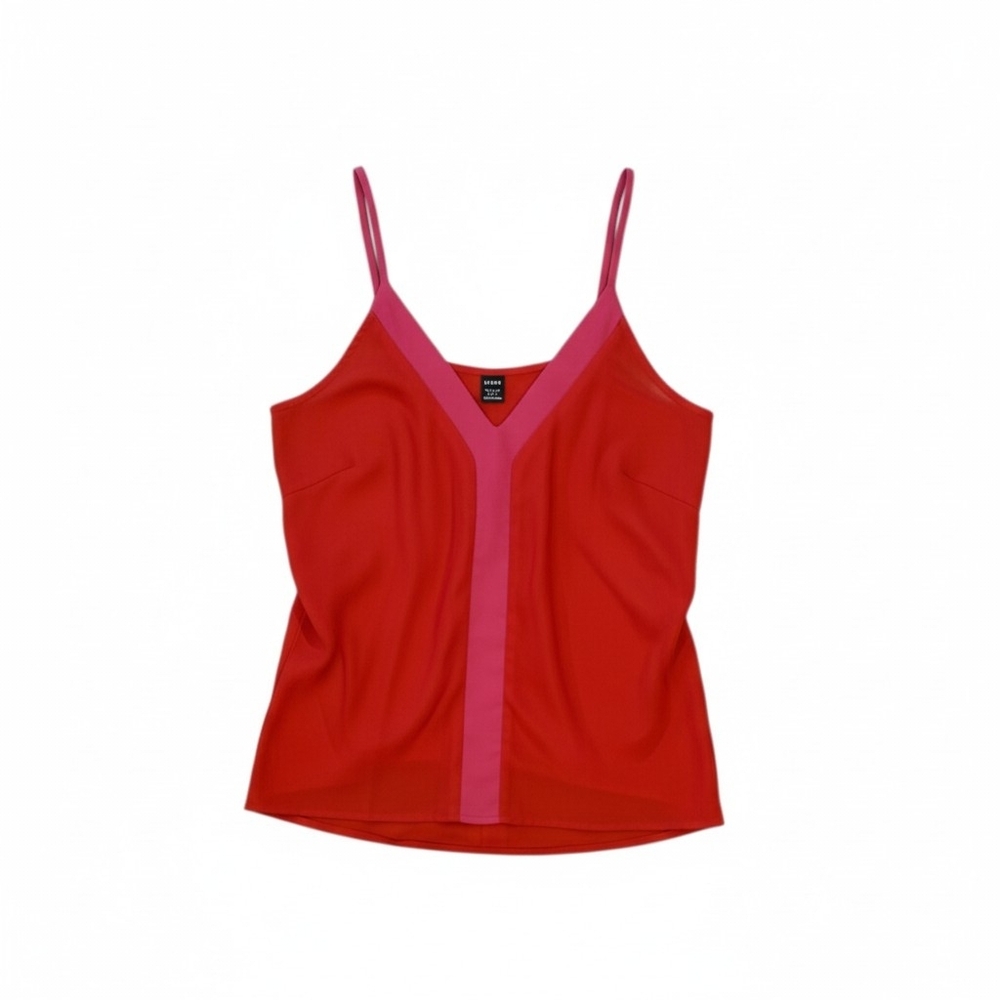 SHEIN Red Camisole with Pink Trim
